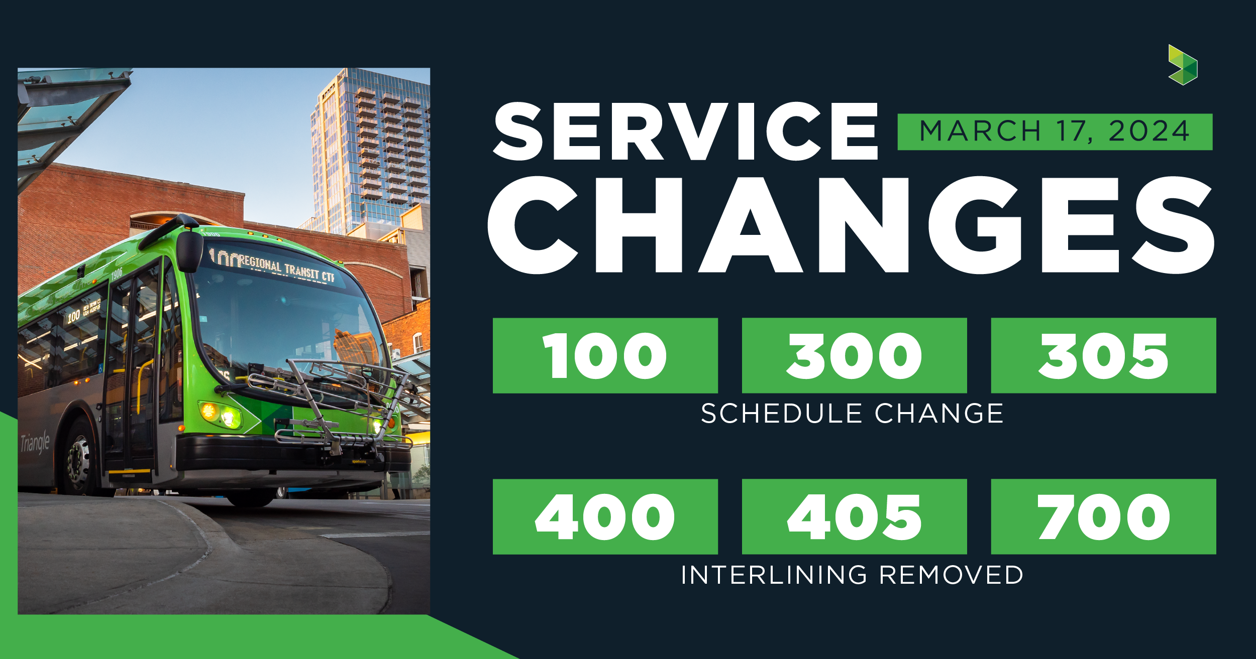 March Service Changes Graphic